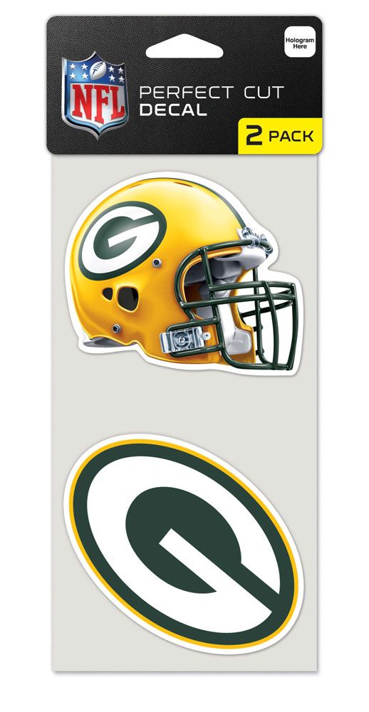 Green Bay Packers Set of 2 Die Cut Decals - 0.25