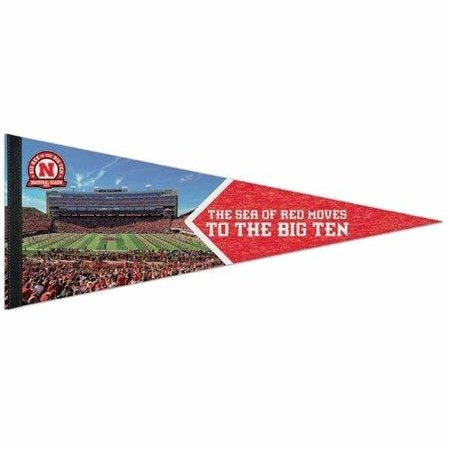 Nebraska Cornhuskers Pennant 12x30 Premium Style Big 10 Inaugural Design - WinCraft
