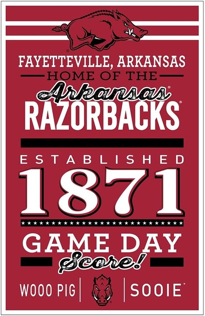 Arkansas Razorbacks Sign 11x17 Wood Established - WinCraft