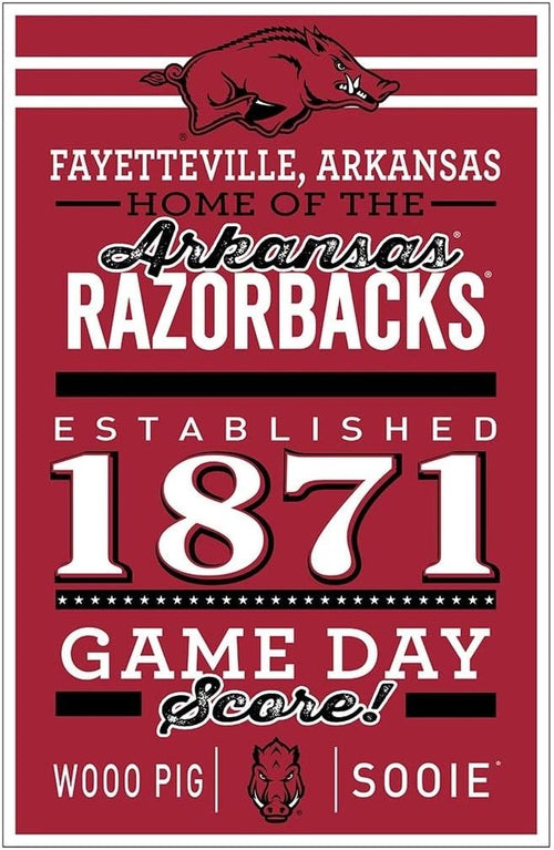 Arkansas Razorbacks Sign 11x17 Wood Established - WinCraft