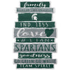Michigan State Spartans Sign 11x17 Wood Family Word - WinCraft