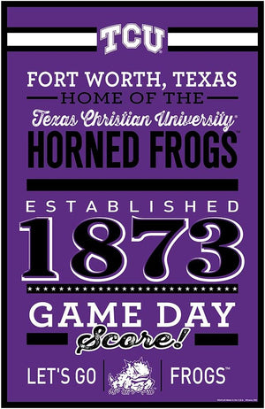 TCU Horned Frogs Sign 11x17 Wood Established - WinCraft