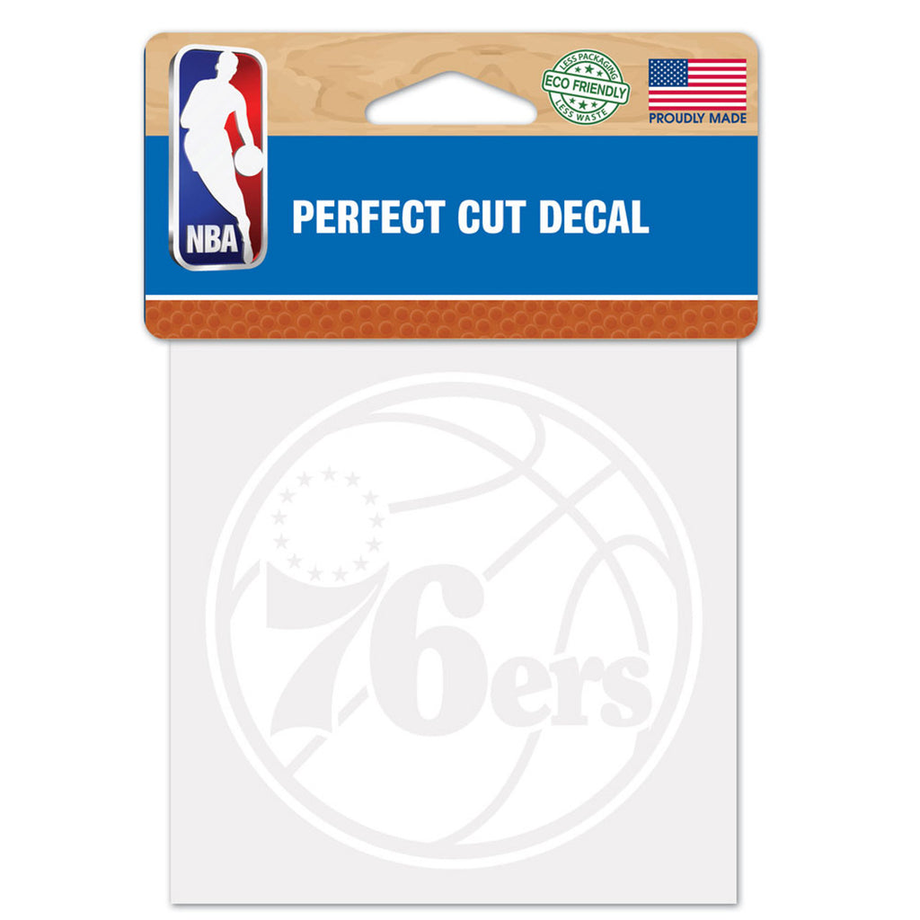 Philadelphia 76ers Decal 4x4 Perfect Cut White - Wincraft