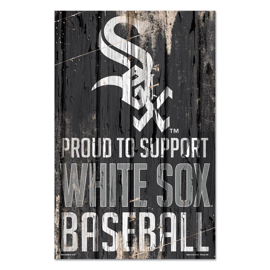 Chicago White Sox Sign 11x17 Wood Proud to Support Design - Wincraft