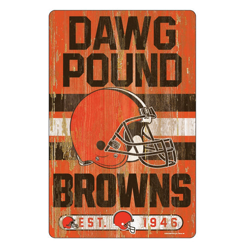 Cleveland Browns Sign 11x17 Wood Slogan Design - WinCraft