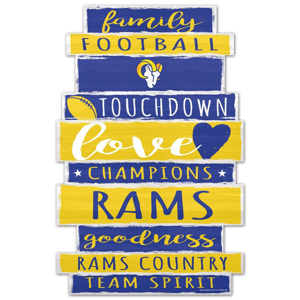 Los Angeles Rams Sign 11x17 Wood Family Word Design - Wincraft