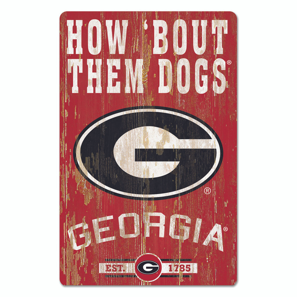 Georgia Bulldogs Sign 11x17 Wood Slogan Design - WinCraft