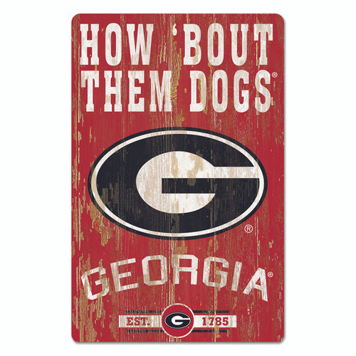 Georgia Bulldogs Sign 11x17 Wood Slogan Design - WinCraft