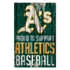 Oakland Athletics Sign 11x17 Wood Proud to Support Design - Wincraft