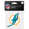 Miami Dolphins Decal 4x4 Perfect Cut Color - Wincraft