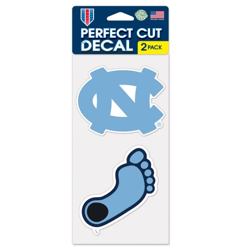 North Carolina Tar Heels Decal 4x4 Perfect Cut Set of 2 - 0.25