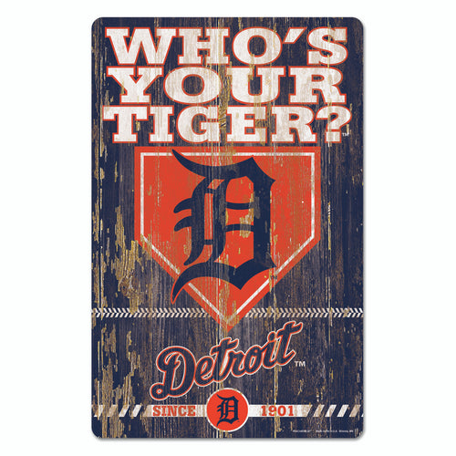 Detroit Tigers Sign 11x17 Wood Slogan Design - WinCraft