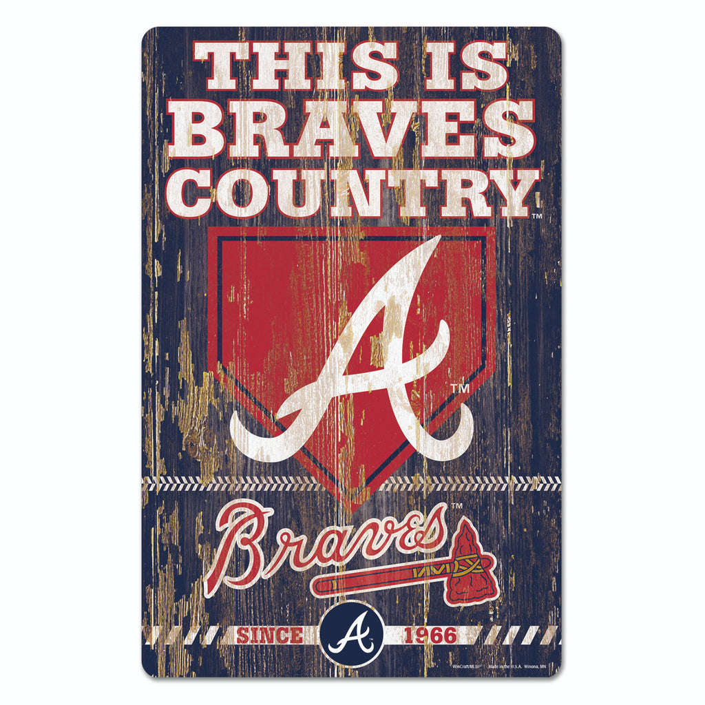 Atlanta Braves Sign 11x17 Wood Slogan Design - Wincraft
