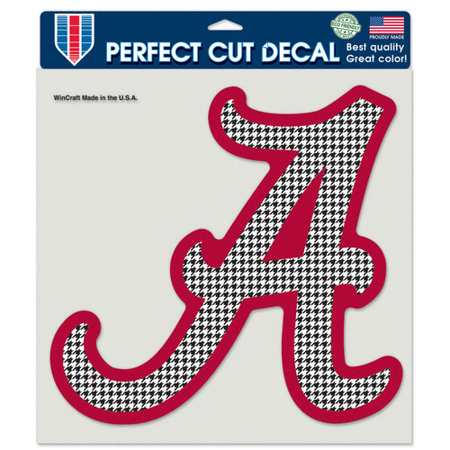 Alabama Crimson Tide Decal 8x8 Perfect Cut Color Houndstooth Design - WinCraft