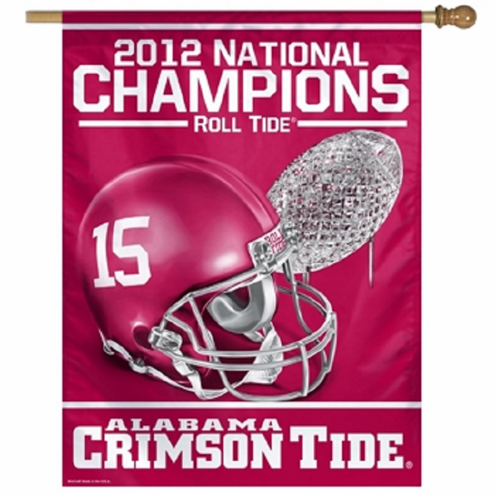 Alabama Crimson Tide Banner 27x37 Vertical 2012 National Champ - 0