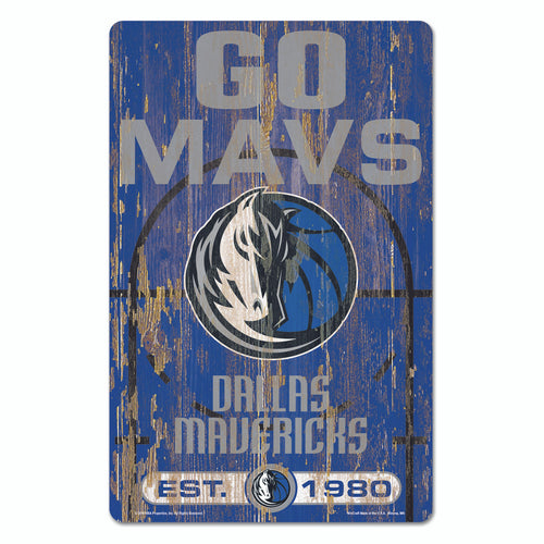 Dallas Mavericks  Sign 11x17 Wood Slogan Design - WinCraft