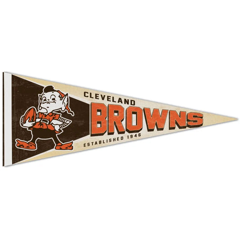 Cleveland Browns Pennant 12x30 Premium Style Classic Logo Retro - 0