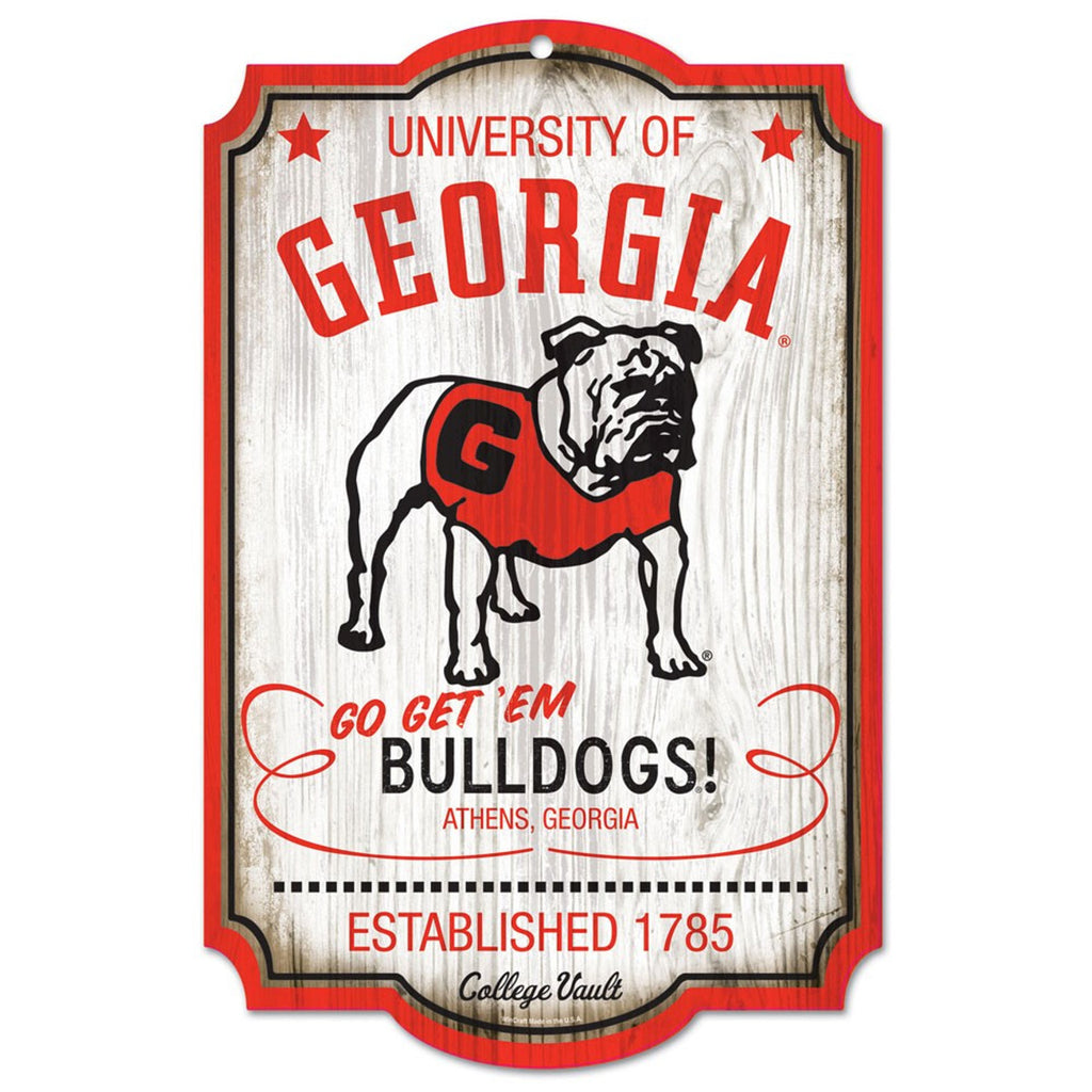 Georgia Bulldogs Sign 11x17 Wood College Vault Style - WinCraft