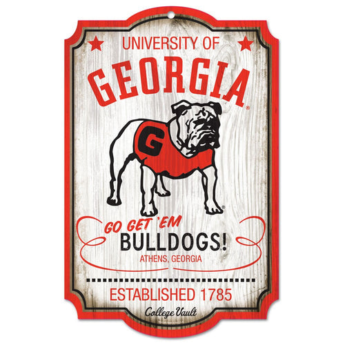 Georgia Bulldogs Sign 11x17 Wood College Vault Style - WinCraft