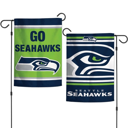 Seattle Seahawks Flag 12x18 Garden Style 2 Sided Slogan Design - Special Order - 0