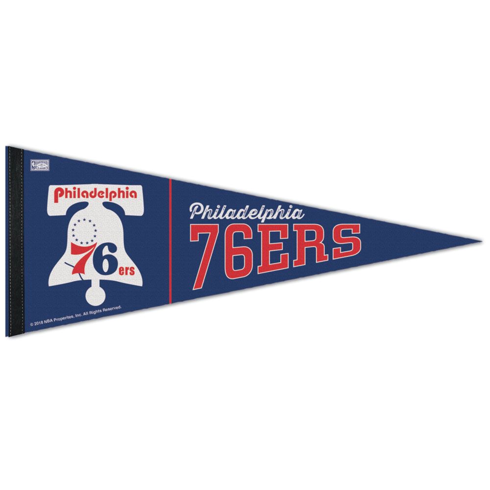 Philadelphia 76ers Pennant 12x30 Premium Style Hardwood Classic Design - 0