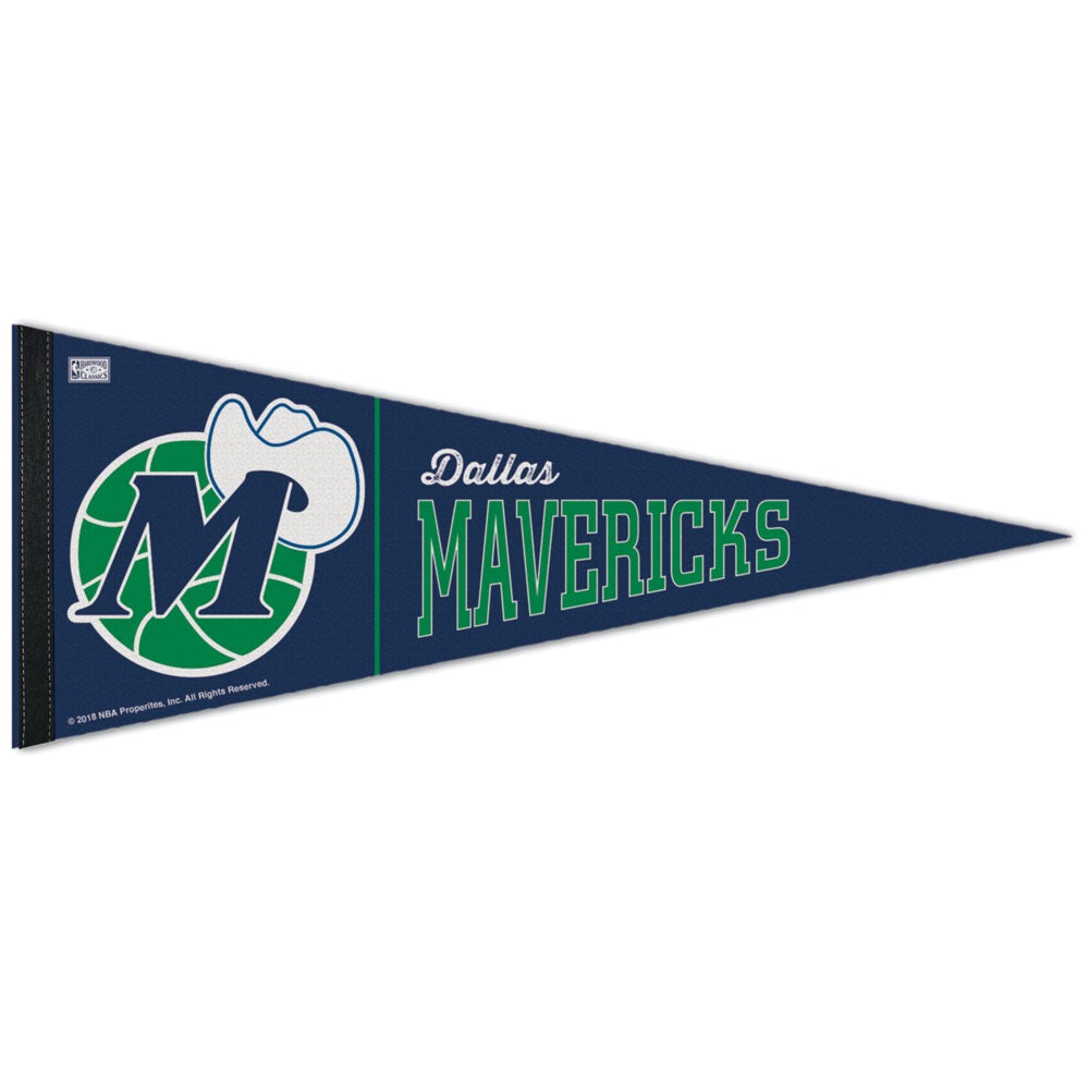 Dallas Mavericks Pennant 12x30 Premium Style Hardwood Classic Design - 0