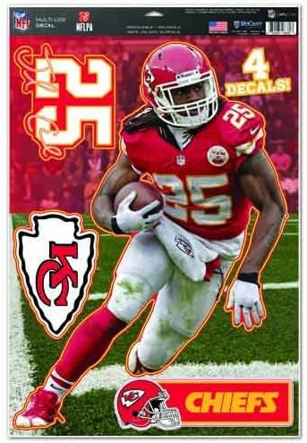Kansas City Chiefs Decal 11x17 Multi Use Jamaal Charles Design - 0.25