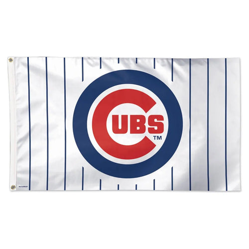Chicago Cubs Flag 3x5 Deluxe Style Pinstripe - Special Order - 12.5