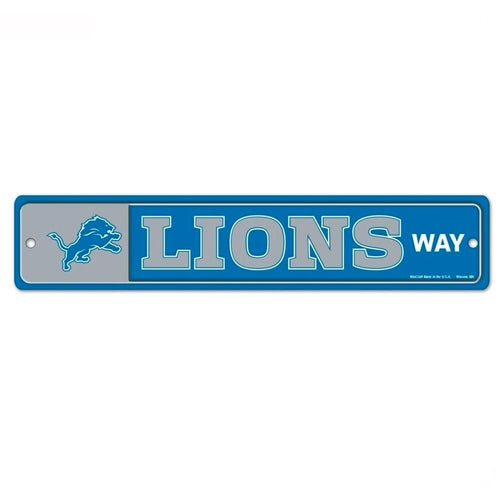 Detroit Lions Sign 3.75x19 Plastic Street Style - Special Order - 0