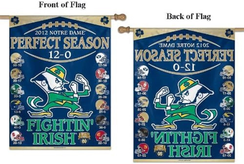 Notre Dame Fighting Irish Banner 27x37 Vertical 2012 Perfect Season - 0