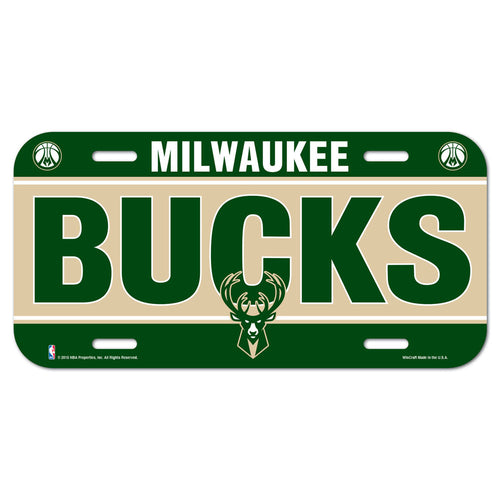 Milwaukee Bucks License Plate Plastic - 0.25