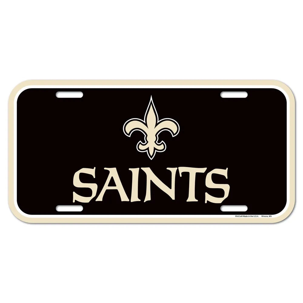 New Orleans Saints License Plate Plastic - 0.25