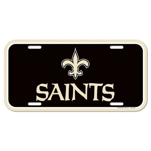 New Orleans Saints License Plate Plastic - 0.25