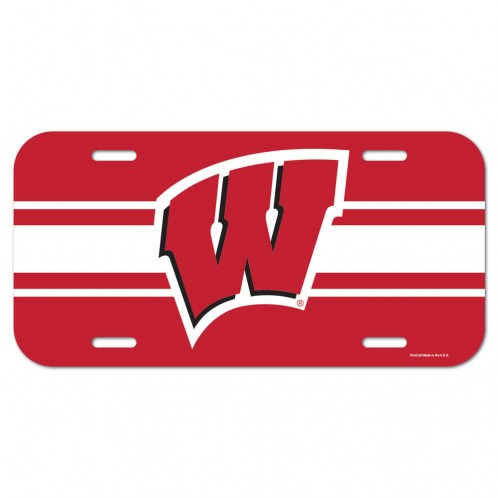 Wisconsin Badgers License Plate Plastic - 0.25