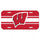 Wisconsin Badgers License Plate Plastic - 0.25