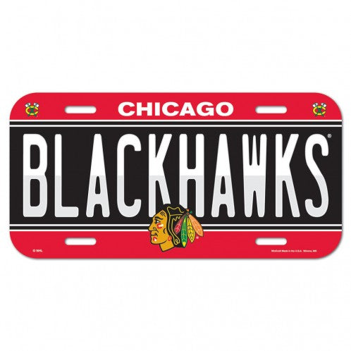 Chicago Blackhawks License Plate Plastic - 0.25