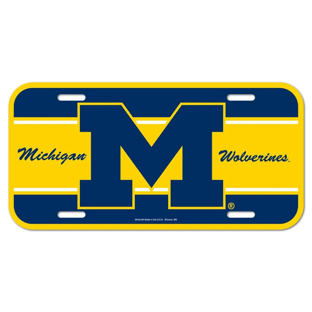 Michigan Wolverines License Plate Plastic - 0.25
