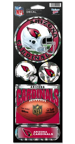 Arizona Cardinals Decal 4x11 Die Cut Prismatic Style - 0.25