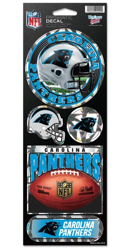 Carolina Panthers Decal 4x11 Die Cut Prismatic Style - 0.25