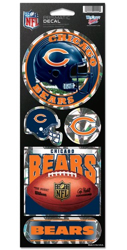 Chicago Bears Decal 4x11 Die Cut Prismatic Style - 0.25