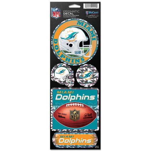 Miami Dolphins Decal 4x11 Die Cut Prismatic Style - 15