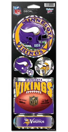 Minnesota Vikings Decal 4x11 Die Cut Prismatic Style - 0.25