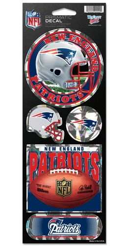 New England Patriots Decal 4x11 Die Cut Prismatic Style - 0.25