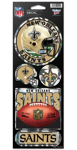 New Orleans Saints Decal 4x11 Die Cut Prismatic Style - 0.25