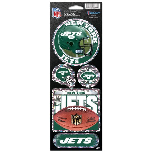 New York Jets Decal 4x11 Die Cut Prismatic Style - 0.25