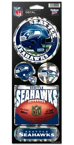 Seattle Seahawks Decal 4x11 Die Cut Prismatic Style - 0.25