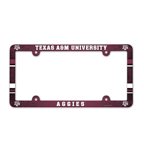 Texas A&M Aggies License Plate Frame Plastic Full Color Style - 14.5