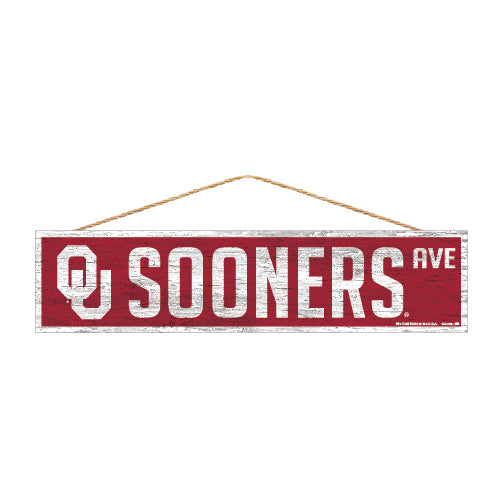 Oklahoma Sooners Sign 4x17 Wood Avenue Design - Special Order - 20