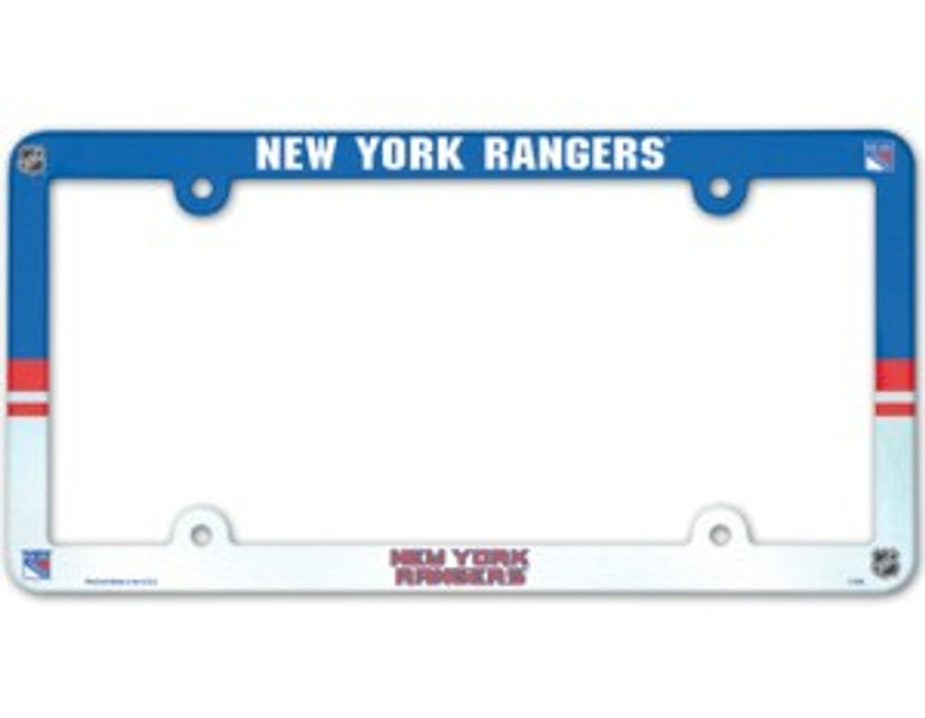 New York Rangers License Plate Frame Plastic Full Color Style - WinCraft