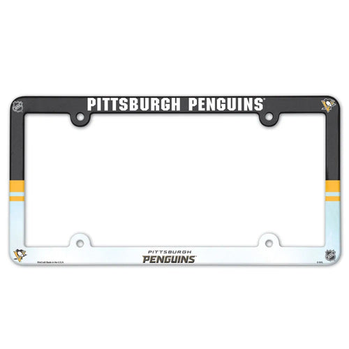 Pittsburgh Penguins License Plate Frame Plastic Full Color Style - Special Order - 0.25